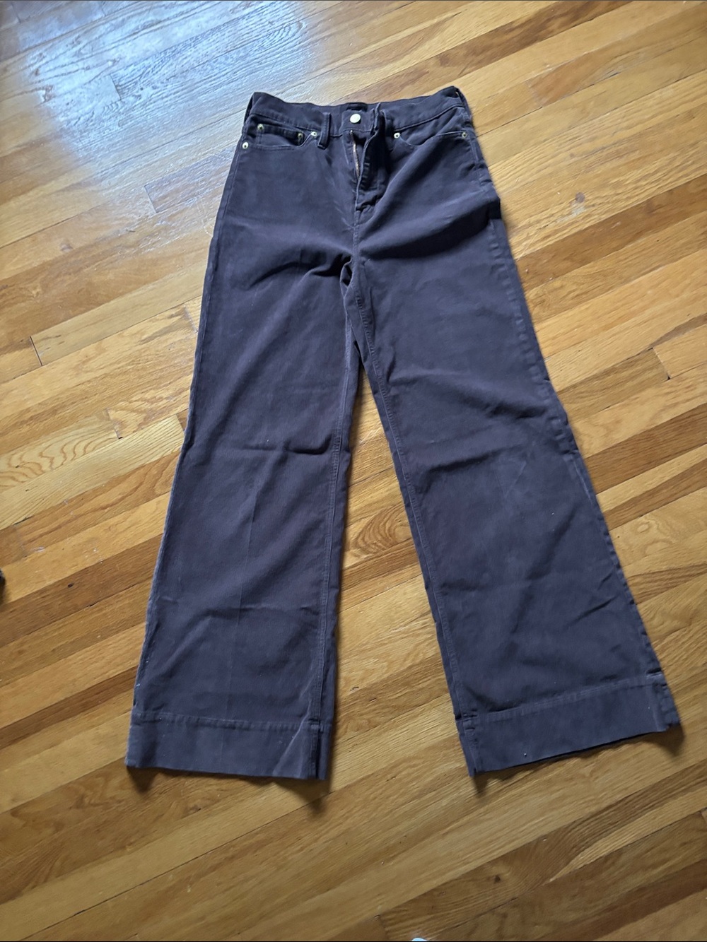 J. Crew Wide-Leg Jeans in Dark Brown